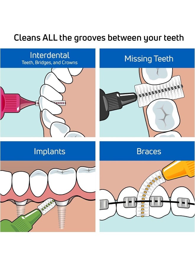 TEPE Interdental Brush Original, Soft Dental Brush for Teeth Cleaning, Pack of 6, 1.5 mm, Extra-Large Gaps, Black, Size 8 - Image 3