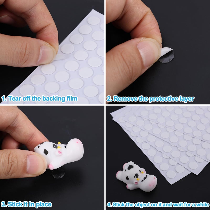 XIHIRCD 600pcs Double-Sided Mounting Putty, 0.39 Inch Clear Adhesive Dots Transparent Glue Tape Stickers Round Sticky Acrylic Tack Putty Removable No Trace Wall Putty for Hanging Photo Pictures Posters - Image 5