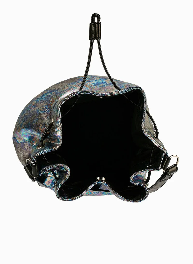 Jaded London Oil Slick Print Bucket Bag