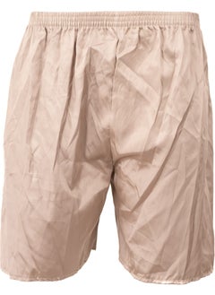 Oppland Men's Satin Fabric Shorts Solid Color Elastic Waist No Pocket Lightweight Fabric  - Image 1