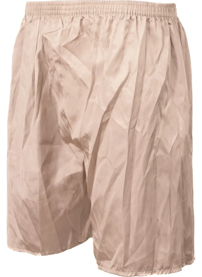 Oppland Men's Satin Fabric Shorts Solid Color Elastic Waist No Pocket Lightweight Fabric
