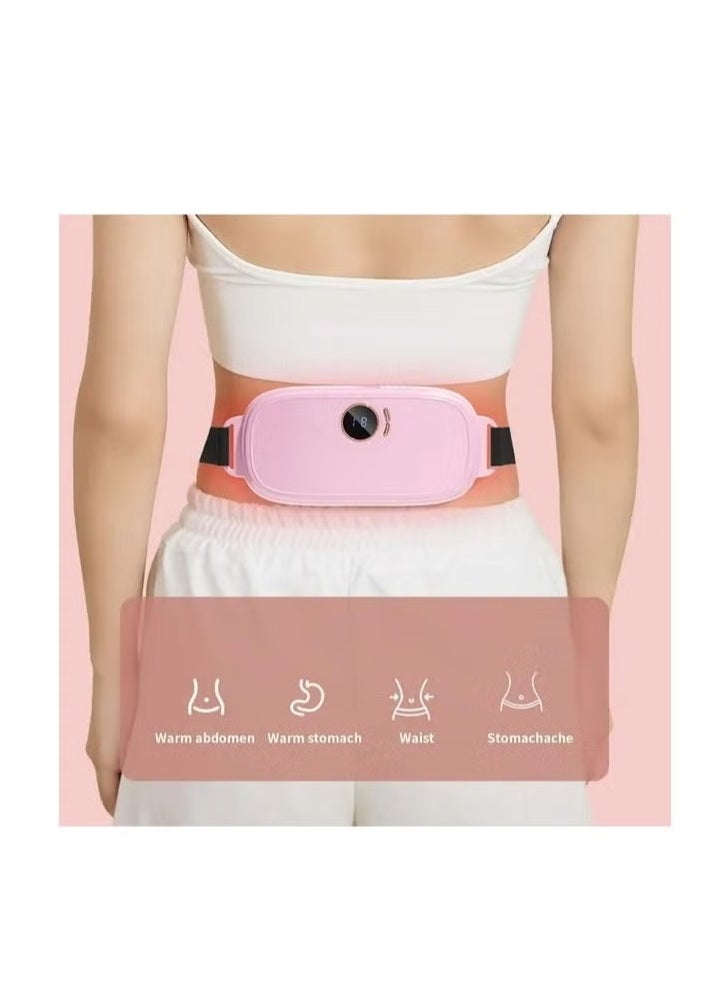 TIGER Portable Cordless Warm Uterine Belt Heating Pad for Women – Pink Electric Waist Belt with Fast Heating Technology, 3 Adjustable Heat Settings, 4 Vibration Massage Modes, USB Rechargeable Period Pain Relief Belt for Belly, Waist, Cramps, and Back Pain  - Image 1