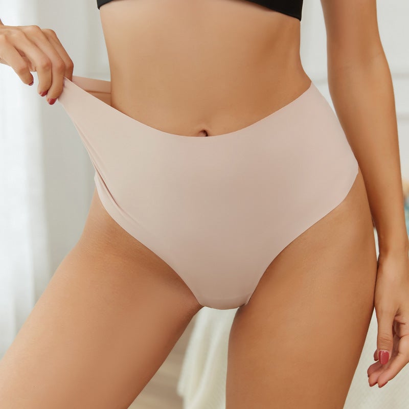 High Waist Thong Breathable Tummy Control Sports Briefs Black - Image 5