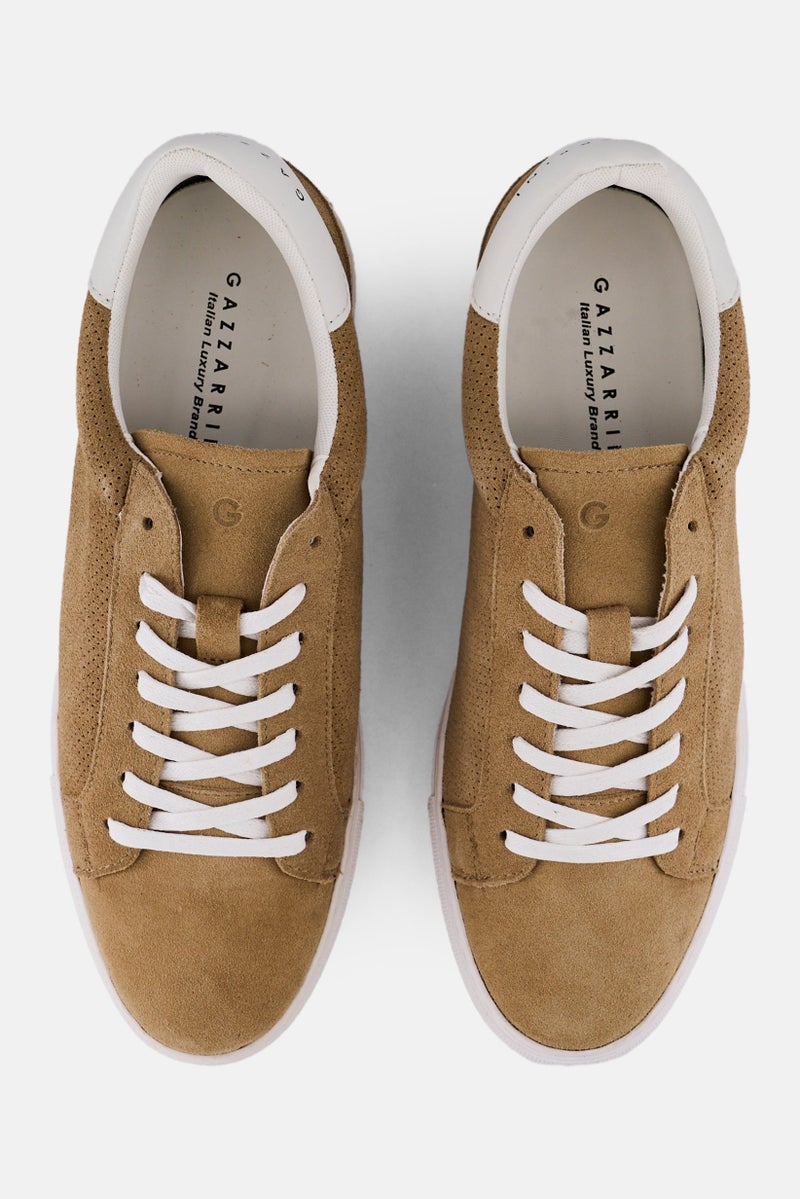 Gazzarrini Men Lace Up Casual Sneakers, Dark Tan  - Image 4