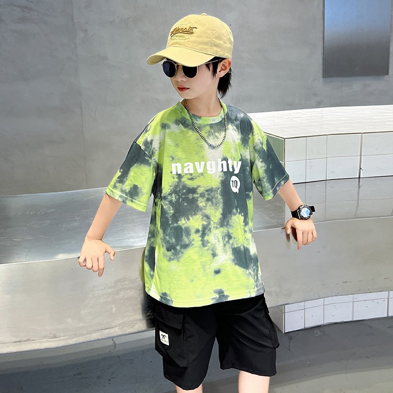 Children'S Wear Boys Summer T-Shirt Style Middle And Large Children'S Summer Boys Casual Top Handsome Children'S Short-Sleeved Trendy T-Shirt - Image 1