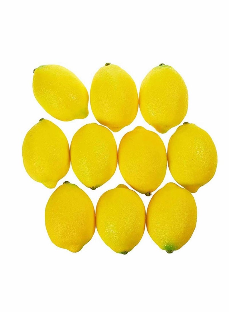 Y&D 10pcs Artificial Lemon Fake Fruit Plastic Food For Home House Kitchen Party Decoration Festival Display Lifelike - Image 1