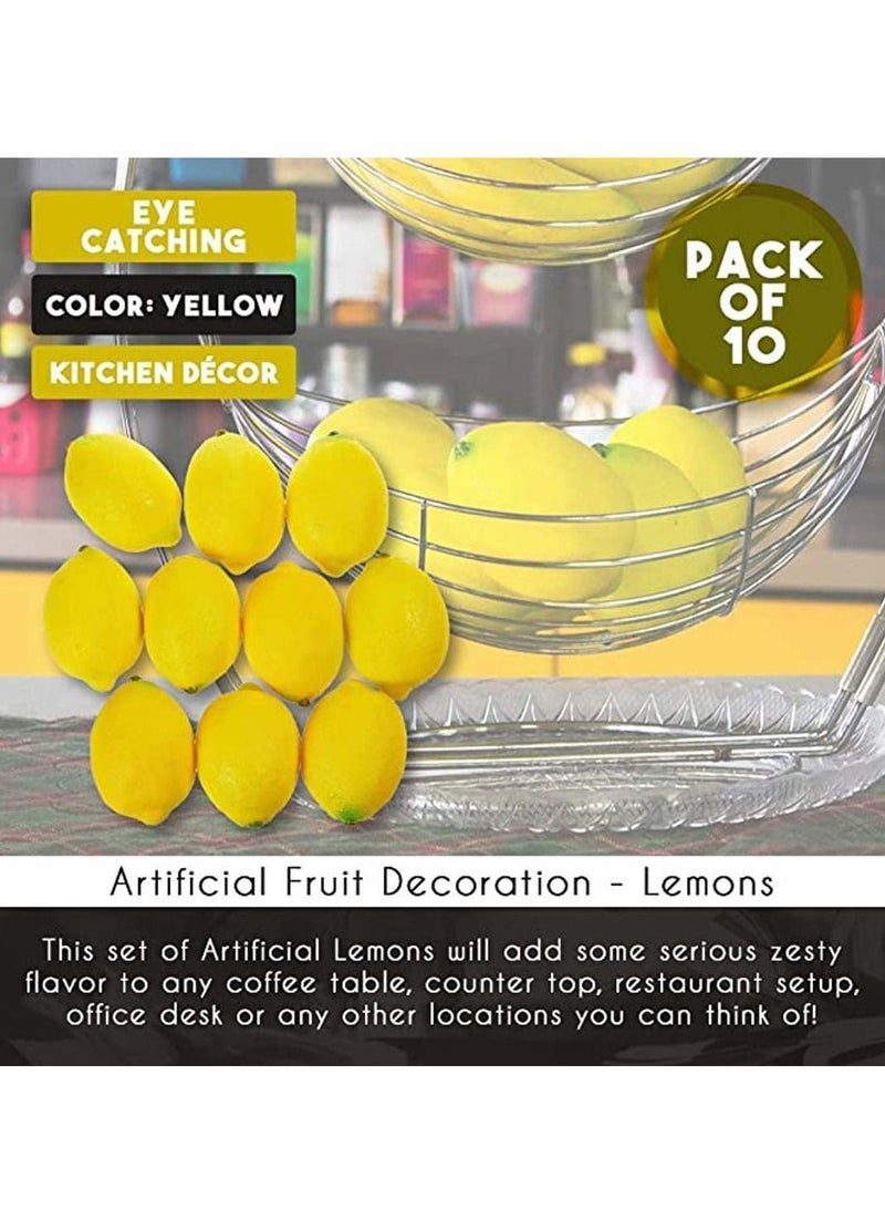 Y&D 10pcs Artificial Lemon Fake Fruit Plastic Food For Home House Kitchen Party Decoration Festival Display Lifelike - Image 5