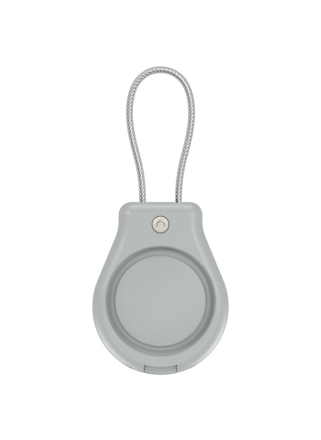 Safety Lock Metal Rope Protective Cover Suitable For Apple Airtag Protective Cover Locator Anti-loss Device Three-proof Full Package-Color:Gray-Applicable Models:Suitable For Apple Airtag Protective Case