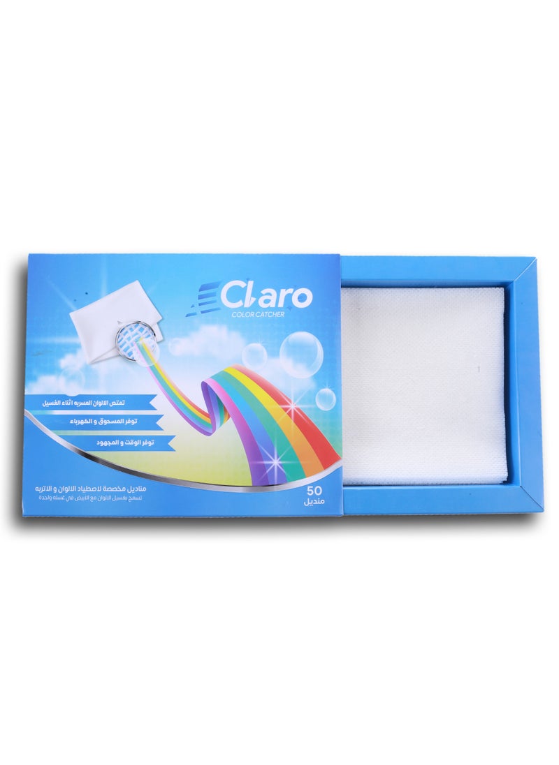 Claro Claro Color Catcher Laundry Sheets – Prevents Color Bleeding & Maintains Original Colors – 50 Sheets  - Image 2