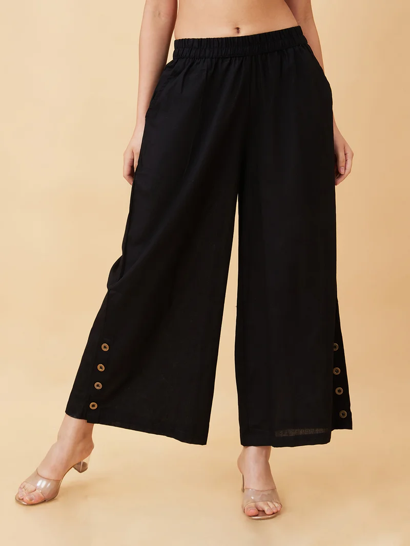 globus Globus Women Buttons Detail Wide Leg Ethnic Palazzos