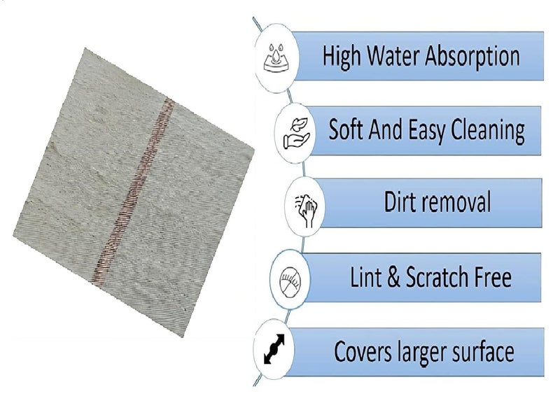 Rose Gold Cotton Floor Cleaning Cloth/Floor Duster/Pocha, 600 GSM (Off White, Large Size, 30x30 inch) (02) - Image 2