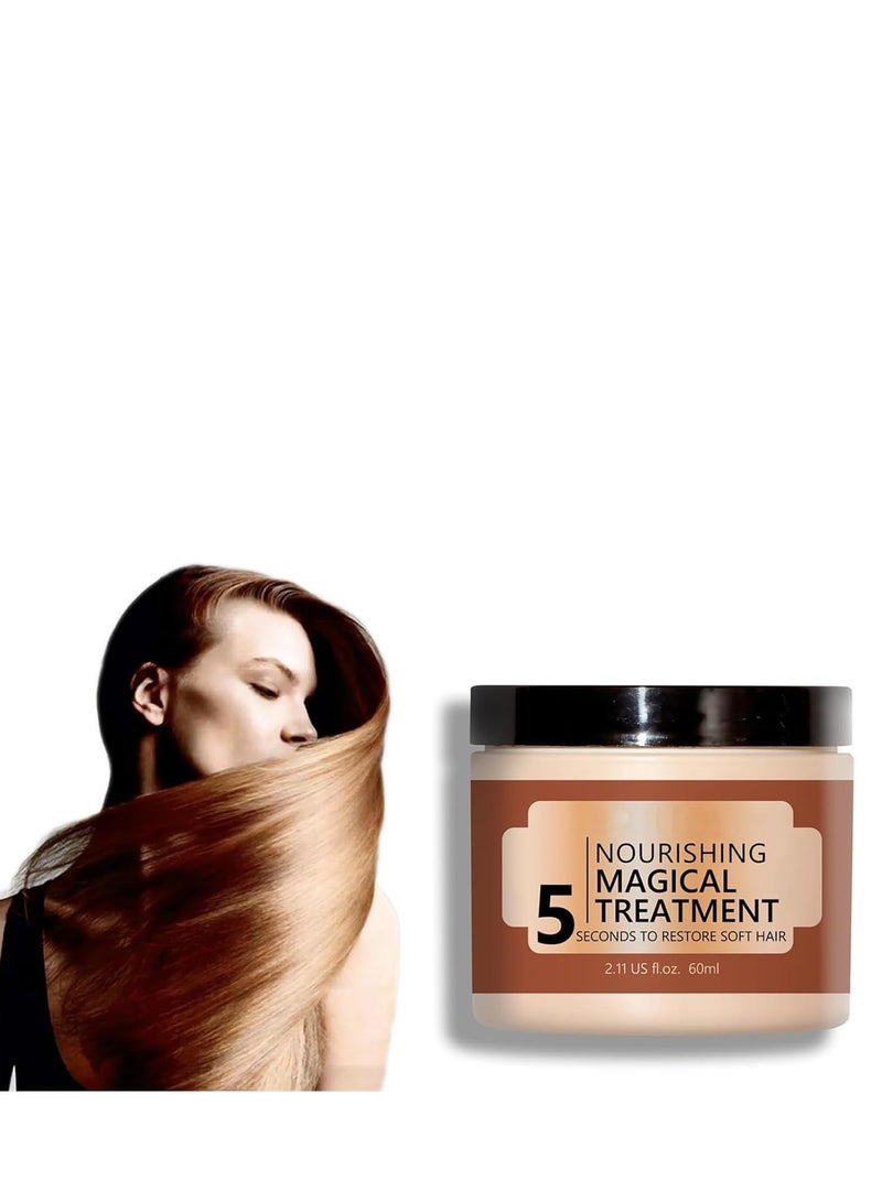 Hair Mask, Nourishing Hair Repair Cream, for Dry, Damaged Hair, Helps to Rebuild Hair's Strength, Builds New Bonds, 5 Seconds to Restore Soft Hair, Deep Suitable for Dry  Damaged Hair-60ml - Image 1