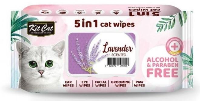 كيت كات مناديل مُبللة مُخصصة للحيوانات الأليفة 5 في 1 برائحة اللافندر متعدد الألوان 20سم