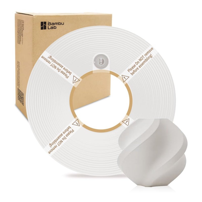 Bamboo Lab 1.75MM PLA Matte Filament High Speed Printing with RFID 1KG +/- 0.03mm Eco Friendly 3D Printer Filament for Bambu Lab P1P/P1S/X1C/X1/A1/A1 Mini (Without Spool) (Ivory White 11100)