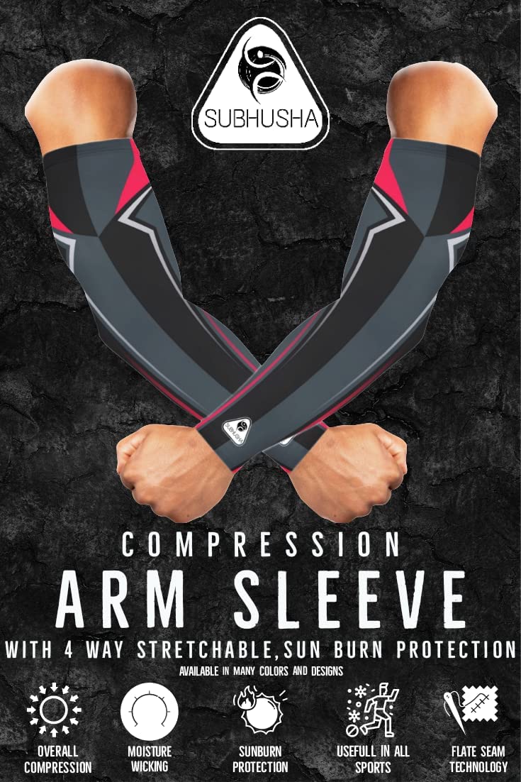 SUBHUSHA Arm Sleeve Unisex Sports Compression Sun Protection UV UPF 50 Cooling Sleeve Tattoo Cover Up Men & Women Cycling Cricket Biking Riding Golf Football Basketball & Running DP13 - Image 5