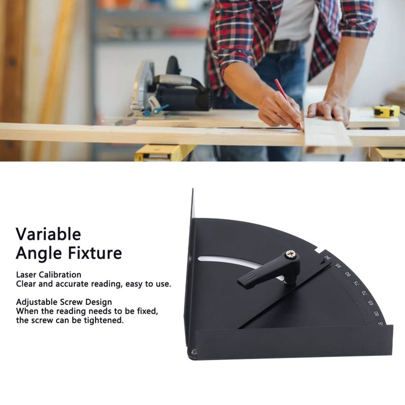 Precise Woodworking Angle Clamp Fixture With Calibrated Protractor 90 Degree Adjustable Screw Clear Scale - Image 3