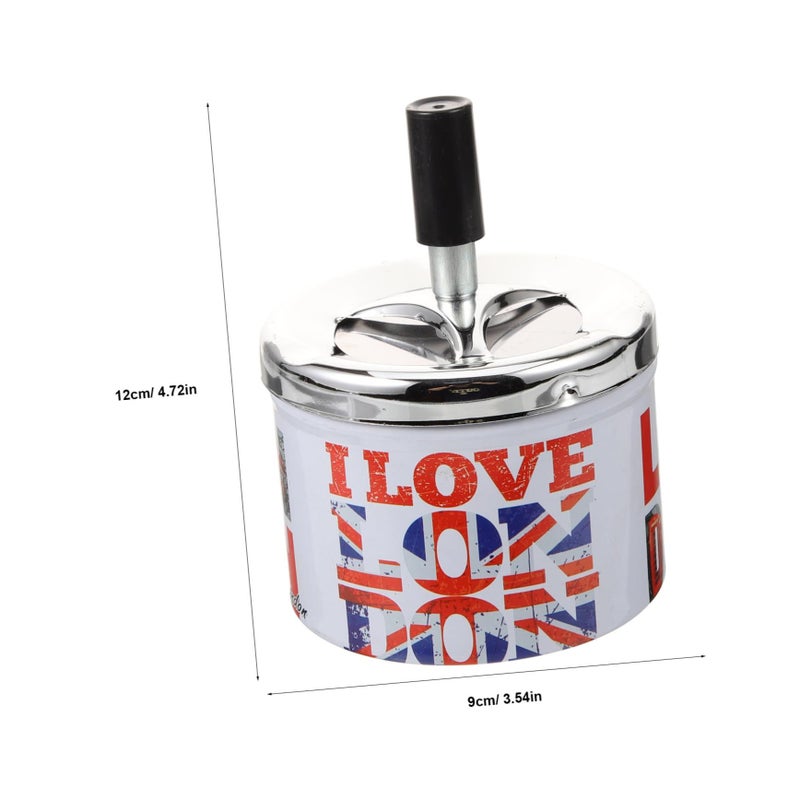 Portable Ashtray With Automatic Extinguishing Lid For Outdoor Travel Car Home Use Black - Image 3