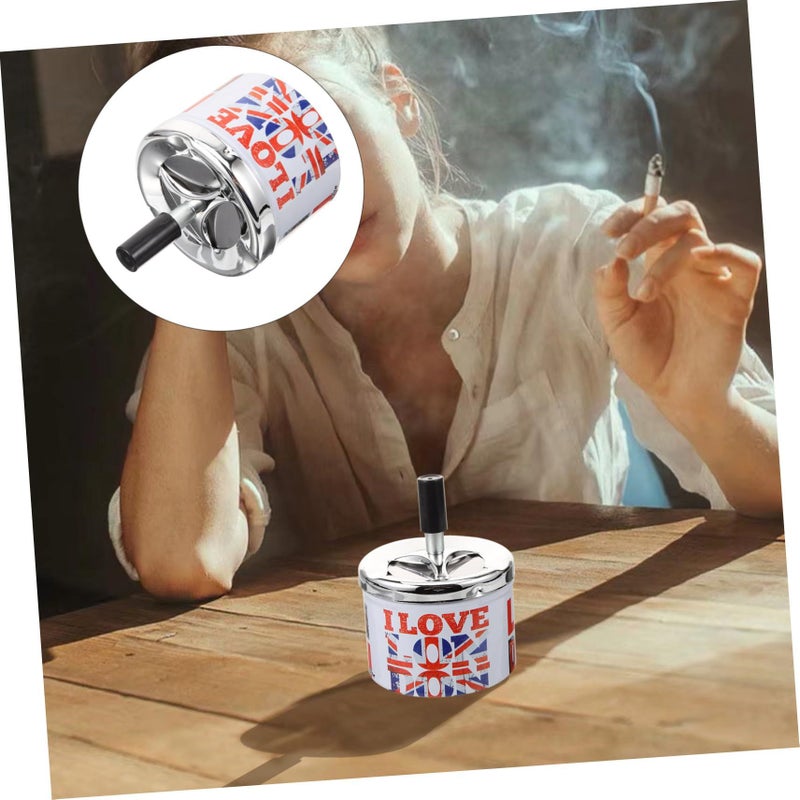 Portable Ashtray With Automatic Extinguishing Lid For Outdoor Travel Car Home Use Black - Image 5
