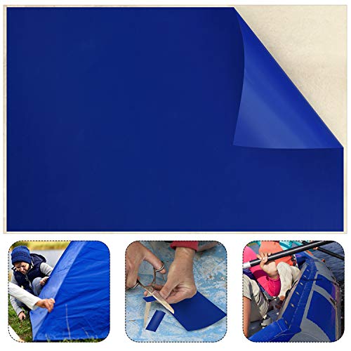 Syhood Extra Large Pool Liner Repair Patch 2.8 ft x 4.1 ft Dark Blue Self Adhesive Vinyl Pool Patch Repair Kit for Christmas Bounce House Above Ground Pools Inflatable Floats Toys Snow Tube - Image 1
