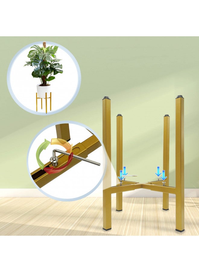 RAINBLELAND RAINBLELAND Plant Stand 10 11 12 13 14 In, adjustable Metal Planter Stand, Mid Century modern Plant Stands for Indoor Plants, Indoor Plant Pots, Expandable Plant Holder Stand, Metal Adjust Stand  - Image 1