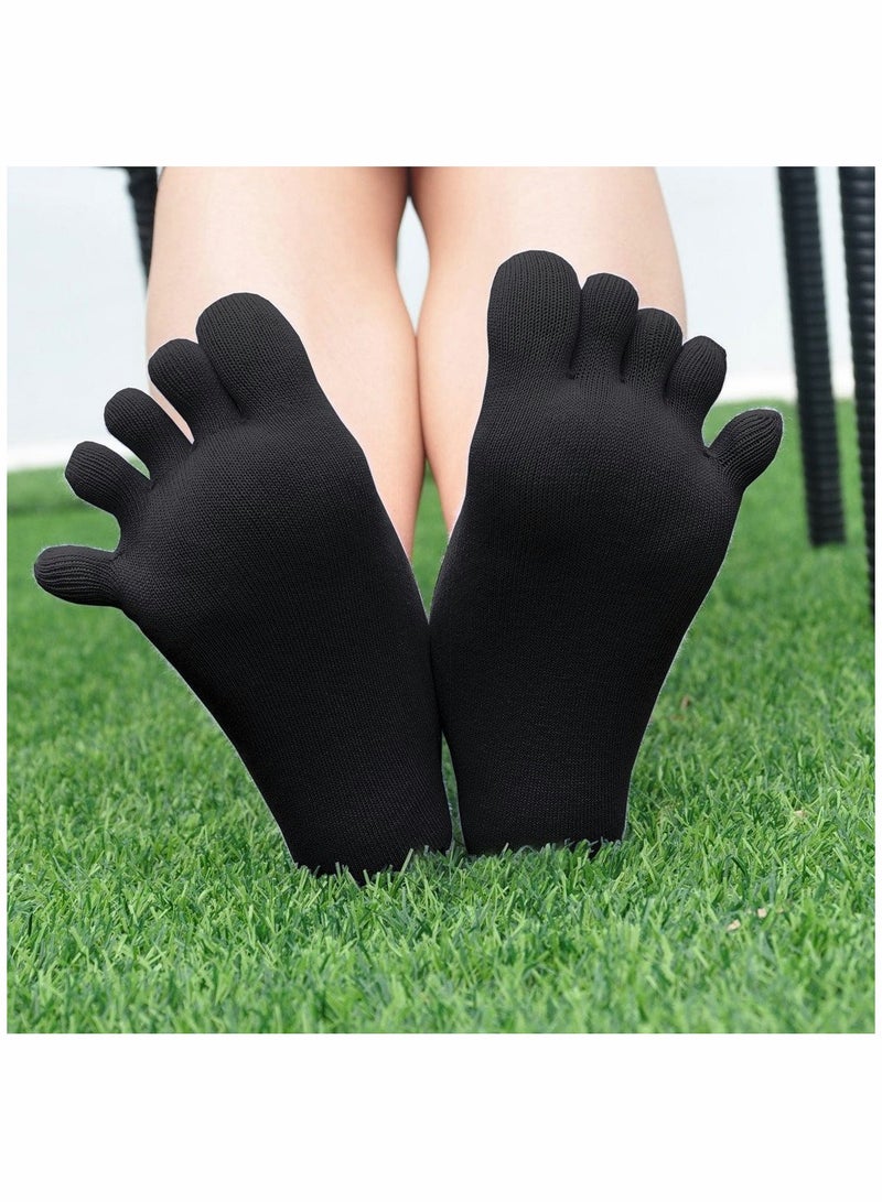 SYOSI 6 Pairs Toe Socks Low Cut No Show Cotton Running Five Fingers Socks with Silicone Heel for Womens Ladies  - Image 2