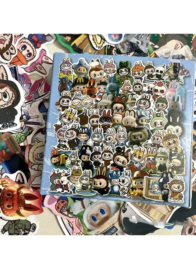 LABUBU 60pcs/Box LABUBU Waterproof Cartoon Vinyl Stickers for Laptop Phonecase  - Image 3