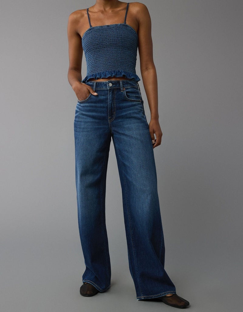 American Eagle AE Dreamy Drape Stretch Super High-Waisted Baggy Wide-Leg Jean - Image 2