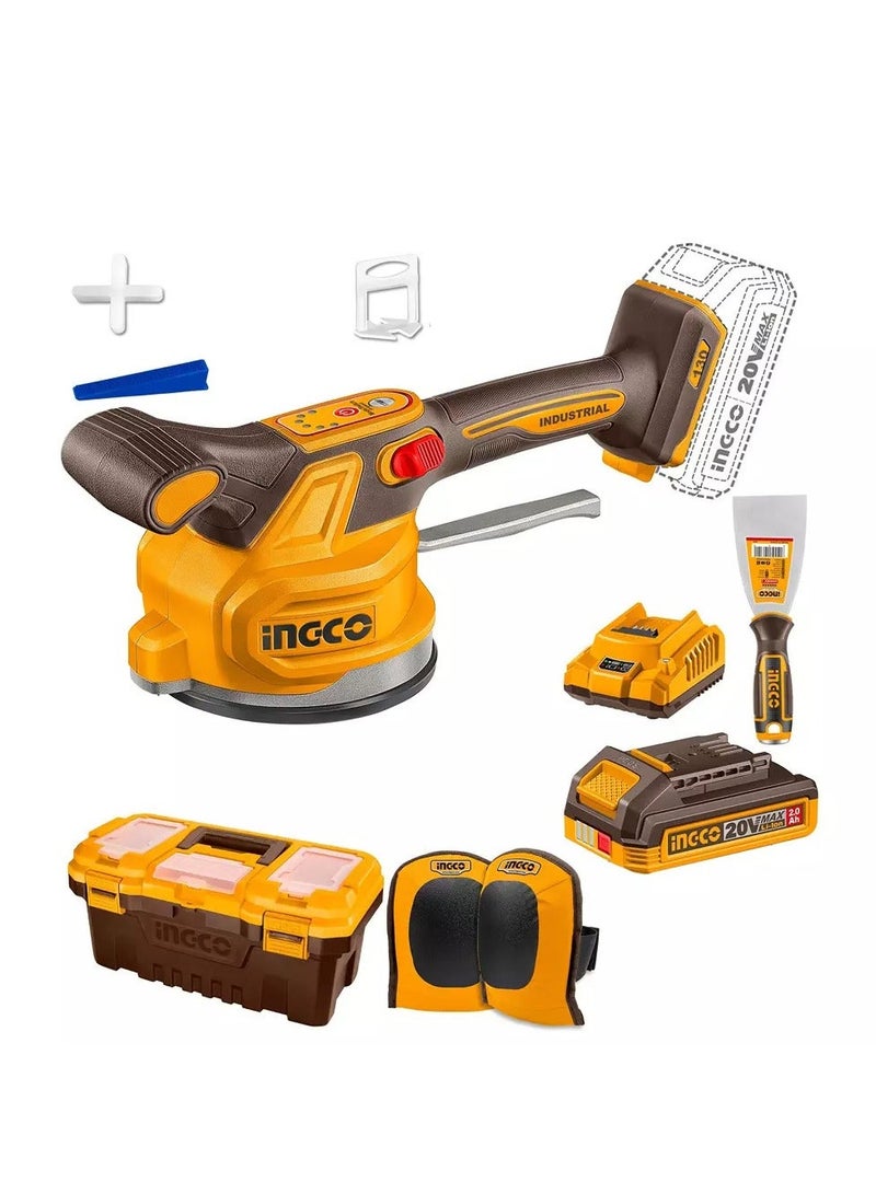 INGCO Cordless Tile Vibrator & Suction Tool with Bag and Putty Knife - Image 3