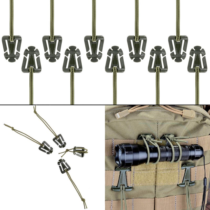 BOOSTEADY 36PCS Attachments for Tactical Backpack Vest Belt,D-Ring Grimloc Locking Gear Clip, Web Dominator Elastic Strings, Strap Management Tool Buckle,Hydration Tube Clips,Key Ring,MOLLE Bag - Image 5