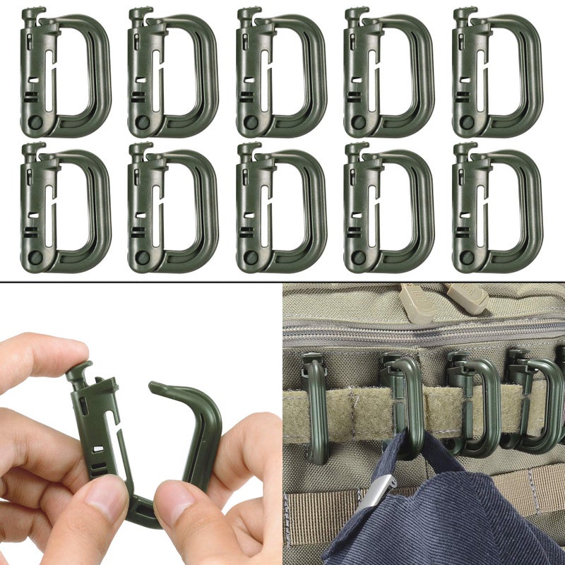 BOOSTEADY 36PCS Attachments for Tactical Backpack Vest Belt,D-Ring Grimloc Locking Gear Clip, Web Dominator Elastic Strings, Strap Management Tool Buckle,Hydration Tube Clips,Key Ring,MOLLE Bag - Image 3