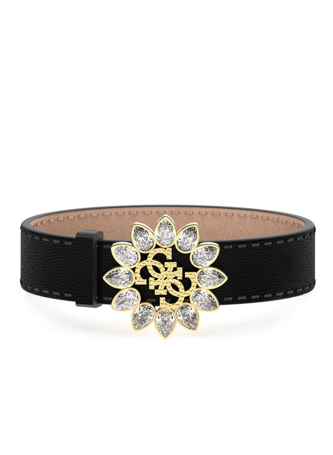 GUESS 4G Logo Flower Black Bracelet
