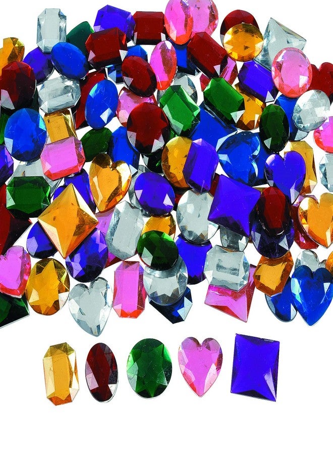 DelightBox Assorted Colors & Styles Bulk Jumbo Self-Adhesive Jewels - 100 Pc (1") - Perfect for DIY Arts & Crafts Projects - Image 1