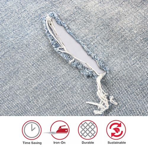 SINGER Iron-On Mending Fabric, 7-Inch x 16-Inch Patch for Mending Clothes, White (Three-Pack) - Image 3