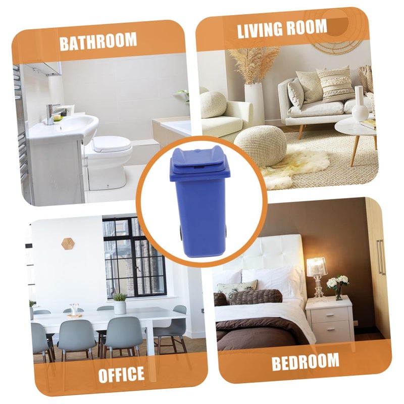 Mini Desktop Trash Can With Lid Compact Waste Bin Pen Holder For Office Home Dorm - Image 2