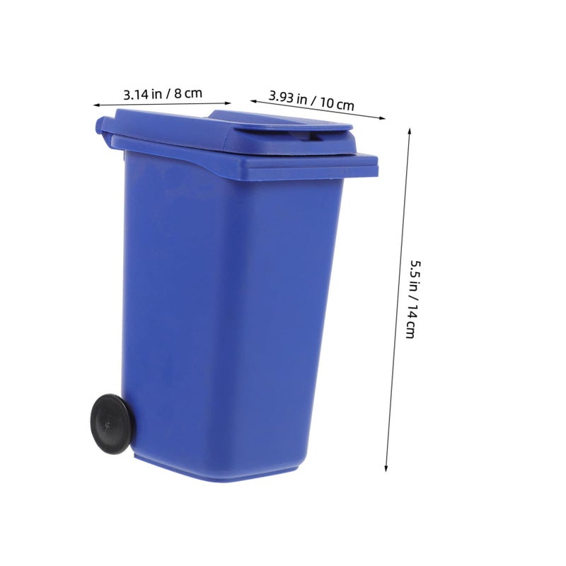 Mini Desktop Trash Can With Lid Compact Waste Bin Pen Holder For Office Home Dorm - Image 4