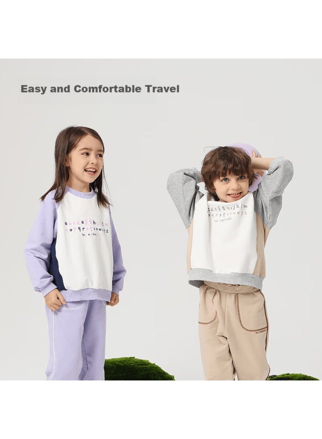 Les enphants Liyingfang Kids Sweatshirt Boys Girls Long Sleeve Autumn Cozy Blue 120 CM - Image 2