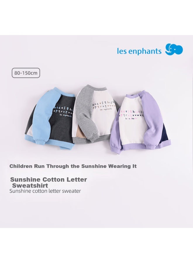 Les enphants Liyingfang Kids Sweatshirt Boys Girls Long Sleeve Autumn Cozy Blue 120 CM - Image 1