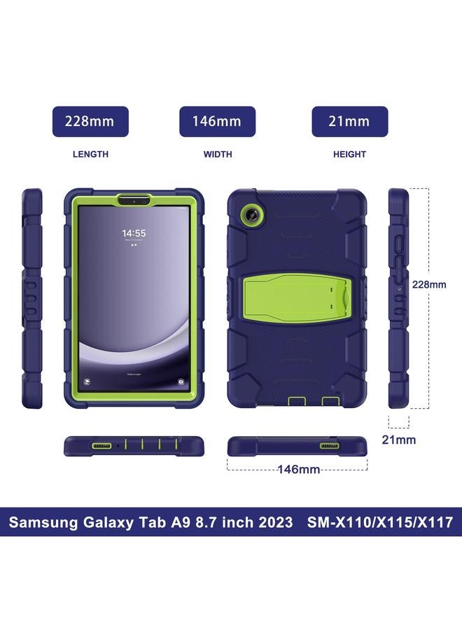 اس-توب جراب لجهاز Samsung Galaxy Tab A9 مزود بإطار شاشة محمي بثلاث طبقات + جراب كمبيوتر لوحي مضاد للصدمات من السيليكون مع حامل - Image 2