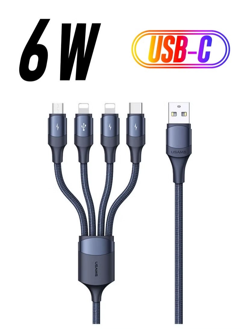 Usams 4 in 1 Aluminum Alloy Data Cable Blue - Image 1