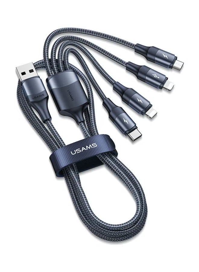 Usams 4 in 1 Aluminum Alloy Data Cable Blue - Image 2