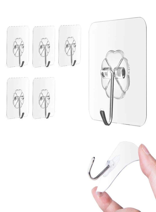 T TOPLINE Hook Set of 5 for Hanging Strong, Hooks for Wall Without Drilling,Hooks for Wall Seamless Design Weight Capacity 2kg - Image 4