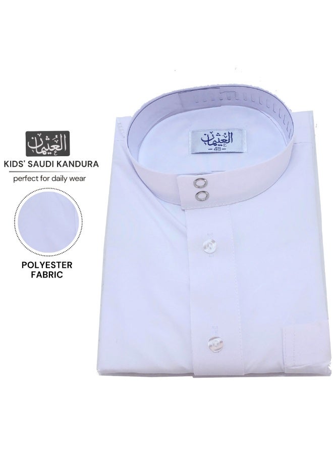 Al othaiman Traditional Arabic Thobe for Boys – Kids' Saudi Kandura / Jubba / Long Sleeve Thobe  - Image 2