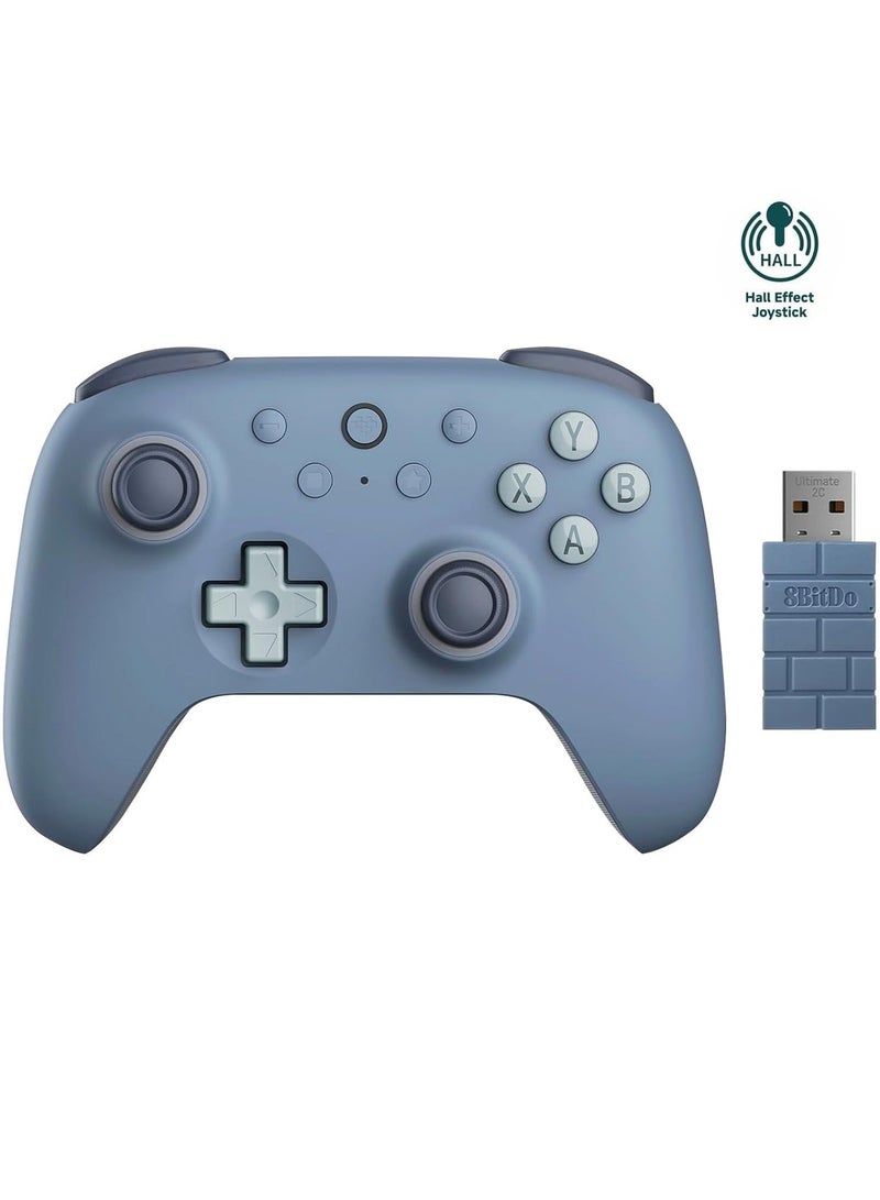 8Bitdo Ultimate 2C Wireless Controller for Windows PC and Android, with 1000Hz Polling Rate, Hall Effect Joysticks and Hall Triggers, and Remappable L4/R4 Bumpers (Dark Blue) - Image 1