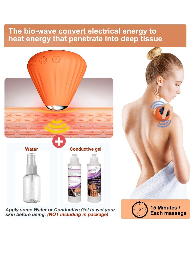 Loquat Massage Therapy Tool, Myofascial Release Tool, Electric Back Massage Tool for Sore Muscles, Myofascial Release, Stress Relief, Trigger Point and Deep Tissue Massage, Orange - Image 3