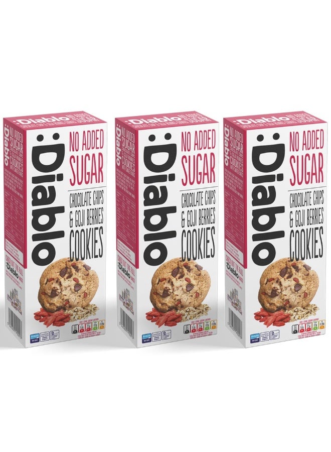 Diablo – Sugar Free Chocolate Chip & Goji Berry Cookies | No Added Sugar | High in Antioxidants | 135g Pack of 3 (Expiry 30th June 2026) - Image 4