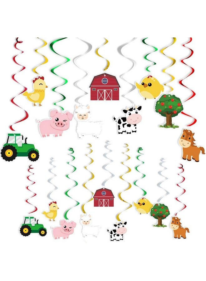 ويرنساي ديكورات حفلات معلقة على شكل حيوانات المزرعة من WERNNSAI - لوازم حفلات على شكل حظيرة معلقة على شكل دوامة لعيد ميلاد الأطفال وحفلات استقبال المولود - Image 1