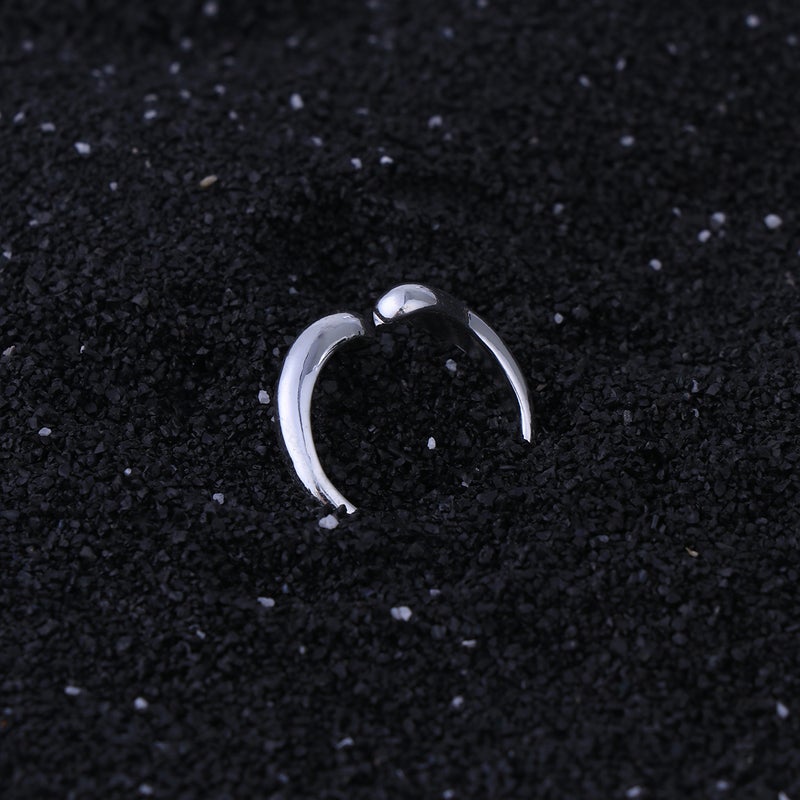 💍 خاتم نسائي بتصميم حلقات مفتوحة فضي مع ماء قابل للتعديل - Image 5