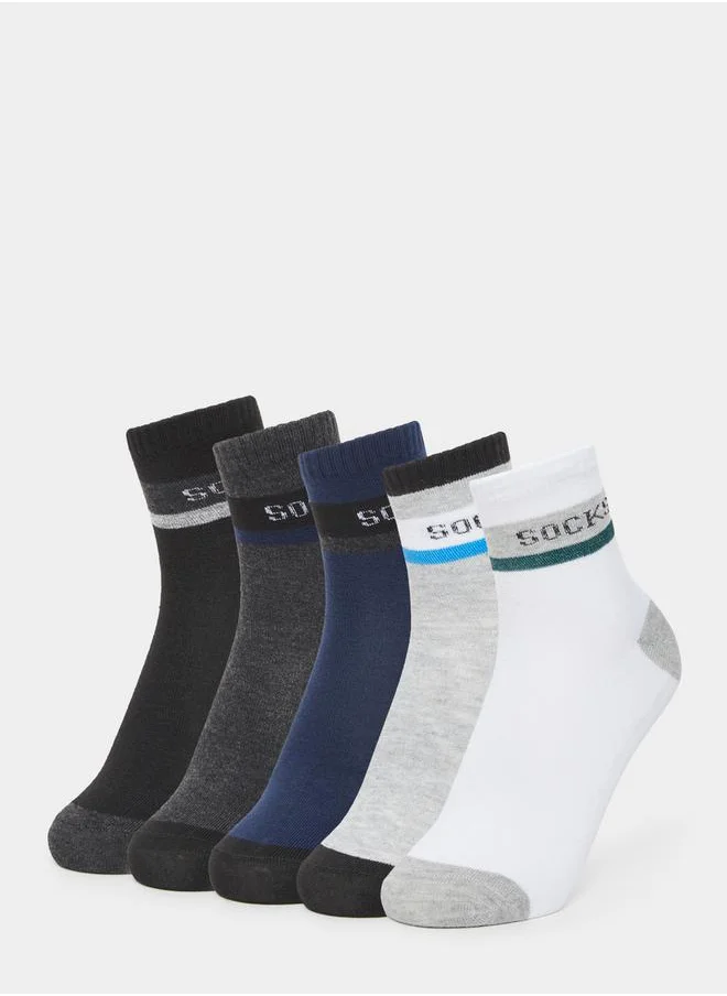 Styli Set of 5 - Sport Lightweight Breathable Crew Socks