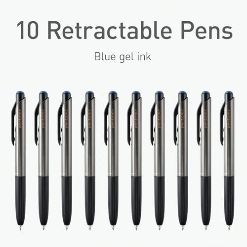 Pentonic GR-T Retractable Gel Pens, 10 Count, Blue Ink, 0.7 mm Fine Point, Smooth Writing For Journaling, Note Taking, Office & School (1002361) - Image 3