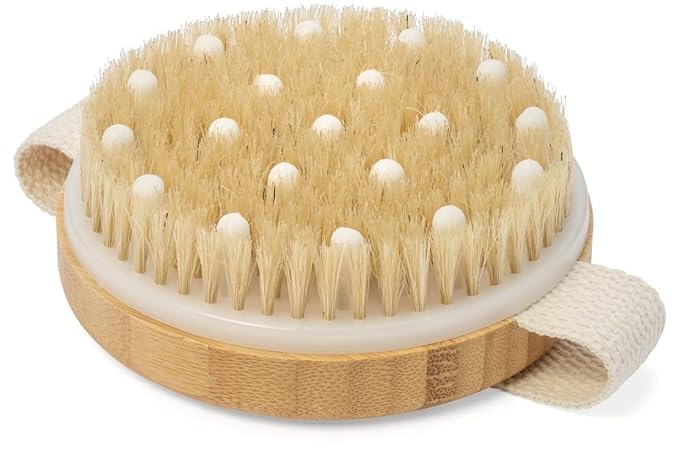 BLISS START Wooden Bath Brush with Massaging Nodes Natural Bristles Wet Dry Bath Brush for Improving Cellulite and Lymphatic Removing Dead Skin Exfoliating Suitable for all Skin Types Pack of 1 - Image 3
